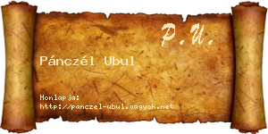 Pánczél Ubul névjegykártya